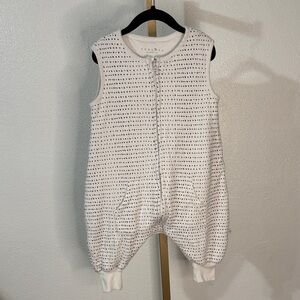 Tealbee Baby Bamboo Sleeveless Zip Romper Cream Dot 12M–2T